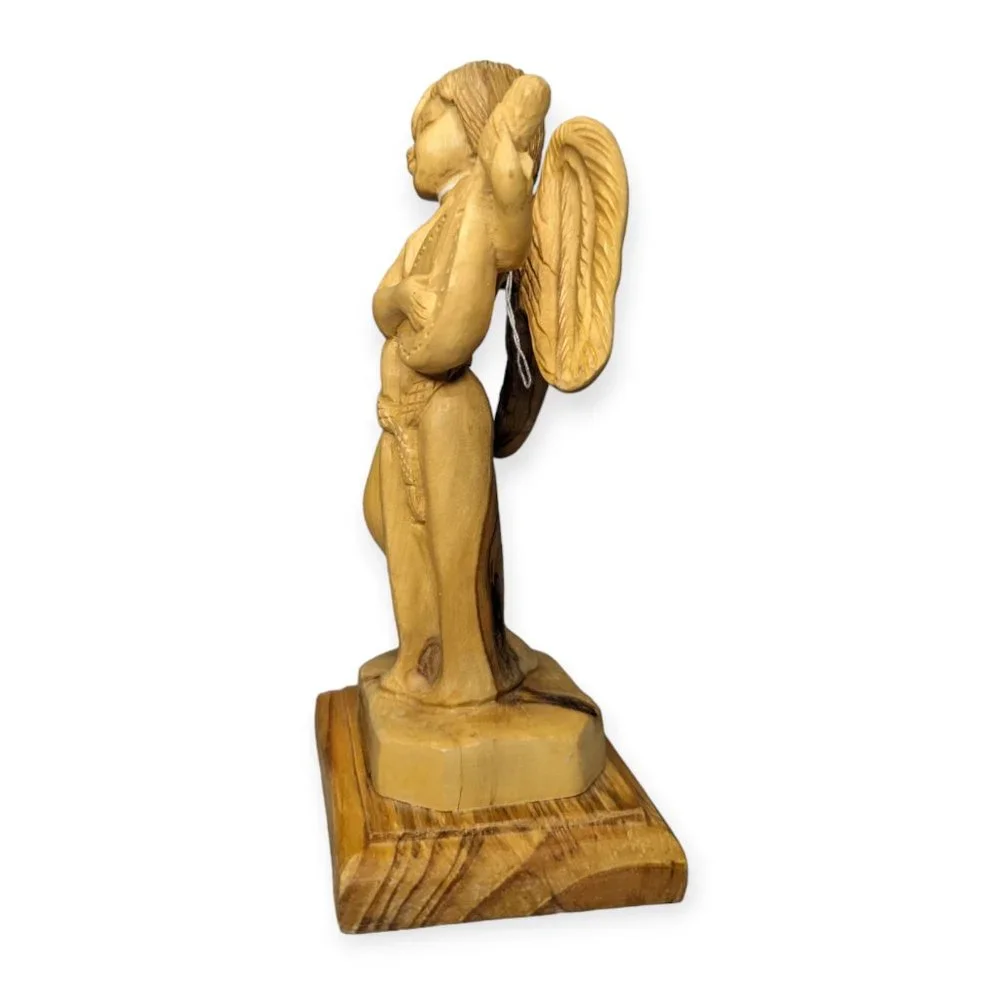 Bethlehem Olive Tree Wood Angel Figurine